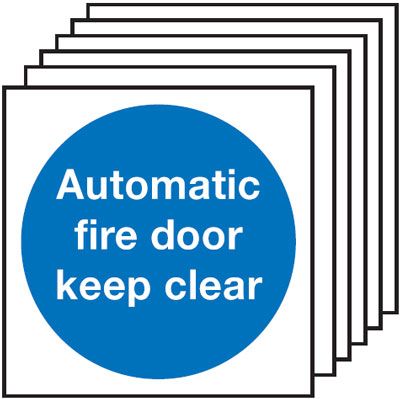 6-Pack Automatic Fire Door Keep Clear Signs