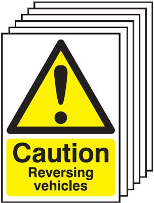 6-Pack Caution Reversing Vehicles Signs