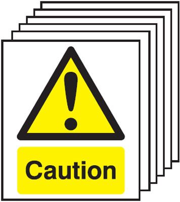 6-Pack Caution Signs