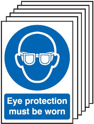 6-Pack Eye Protection Must Be Worn Signs