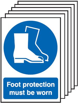 6-Pack Foot Protection Must Be Worn Signs
