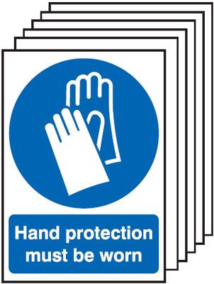 6-Pack Hand Protection Must Be Worn Signs