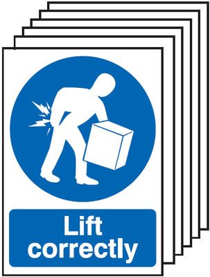 6-Pack Lift Correctly Signs