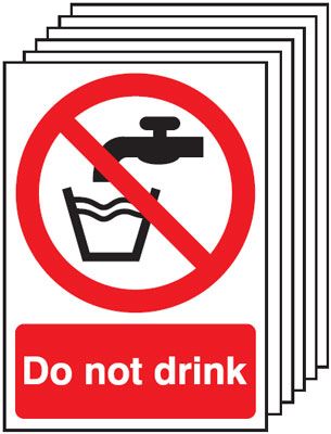6-Pack Do Not Drink Signs