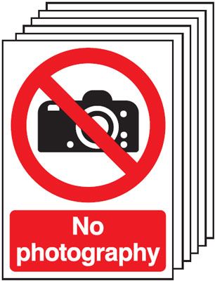6-Pack No Photography Signs