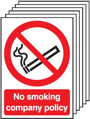 6-Pack No Smoking Company Policy Signs