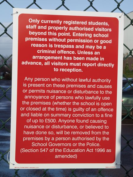 School Trespass Signs
