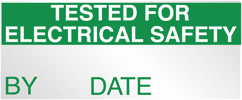 Tested For Electrical Safety By/Date Foil Labels