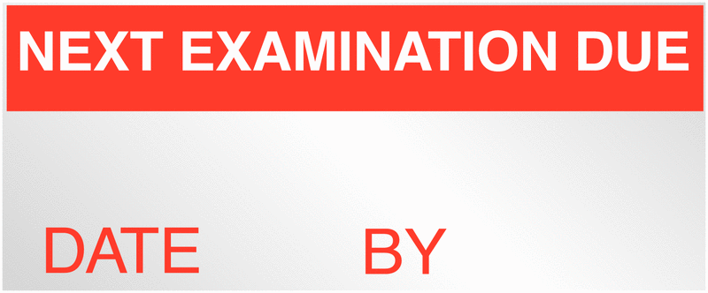 Next Examination Due/Date/By Foil Write-On Labels