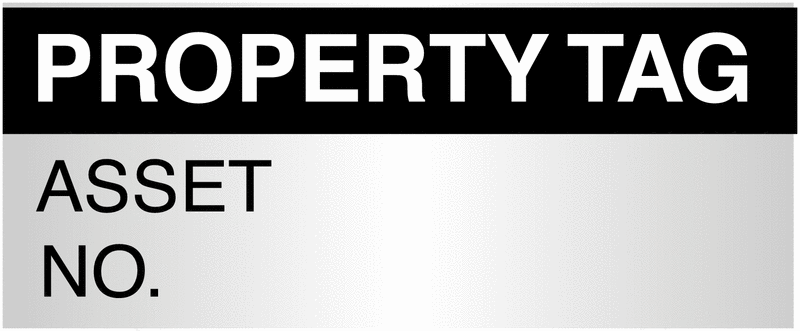 Property Tag/Asset No. Foil Write-On Labels