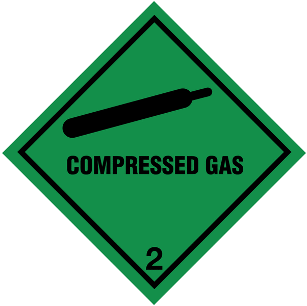 Compressed Gas 2 - Hazard Warning Diamonds On-a-Roll