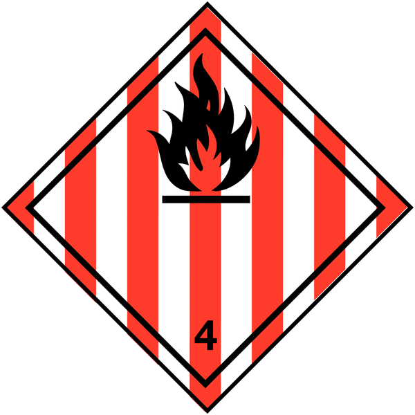 Flame Symbol & 4 Hazard Warning Diamond