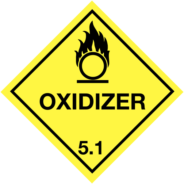 Oxidiser - Hazard Warning Diamonds On-a-Roll