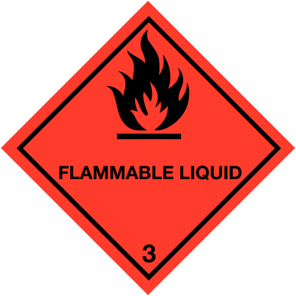 Flammable Liquid & 3 - Hazard Warning Diamonds