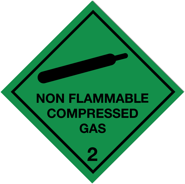 Non-Flammable Compressed Gas Easy Peel Hazard Diamonds