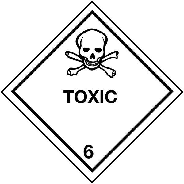 Toxic & 6 - Hazard Warning Diamonds