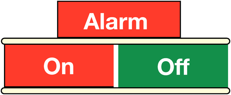 Sliding Door Signs - Alarm / On / Off