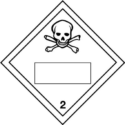 Toxic and 2 Hazard Warning Symbol Diamond Vinyl Placards