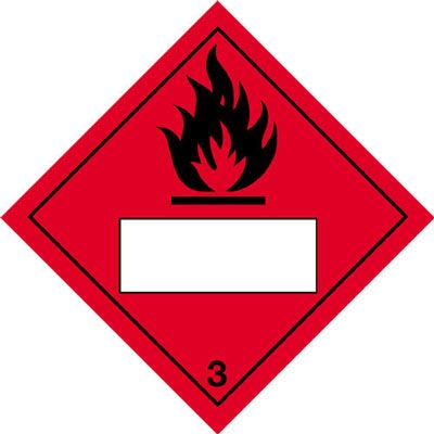 Flammable 3 Symbol Only Hazard Warning Diamond Placards
