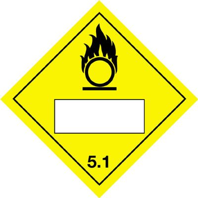Oxidising Symbol Only Hazard Warning Diamond Placards