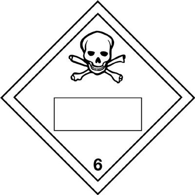 Toxic and 6 Hazard Warning Symbol Diamond Vinyl Placards