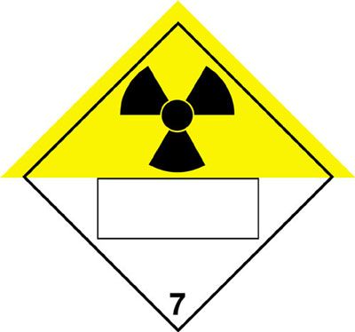 Radioactive Symbol Only Hazard Warning Diamond Placards