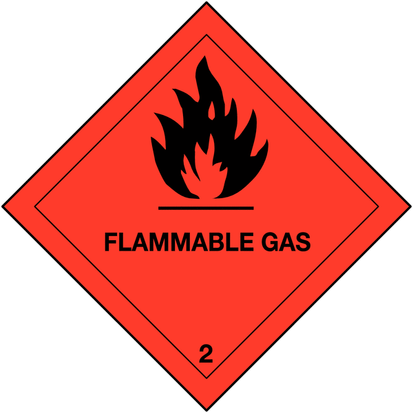 Flammable Gas - Hazard Warning Diamonds On-a-Roll
