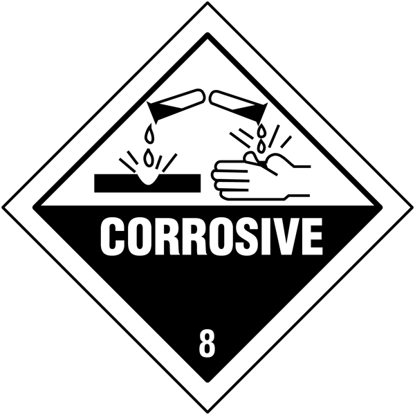 Corrosive & 8 - Hazard Warning Diamonds