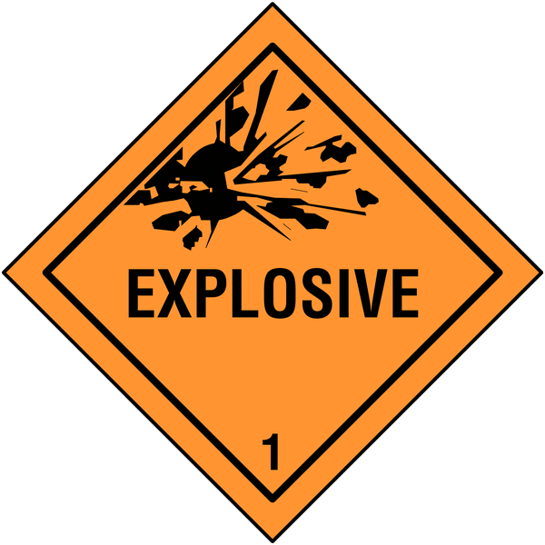 Explosive & 1 - Hazard Warning Diamonds
