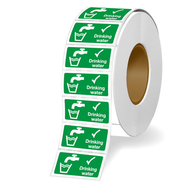 Drinking Water - Eco Friendly Safety Labels On-a-Roll