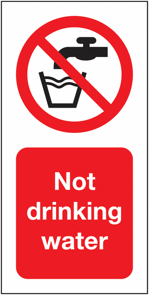 Not Drinking Water - Vinyl Safety Labels On-a-Roll