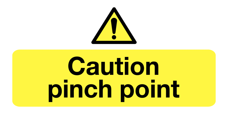 Caution Pinch Point Eco Friendly Labels On-A-Roll