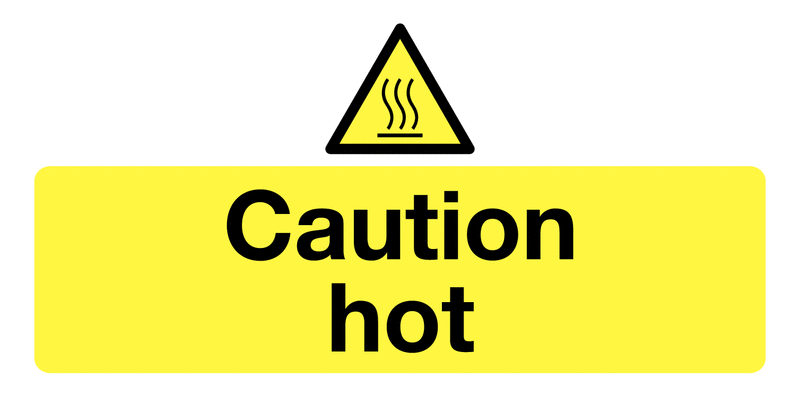Caution Hot - Eco Friendly Safety Labels On-a-Roll