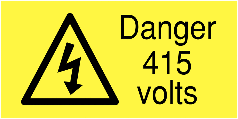 Danger 415 Volts - Eco Friendly Safety Labels On-a-Roll