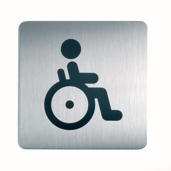Disabled Toilet Stainless Steel Square Sign 150 x 150 mm