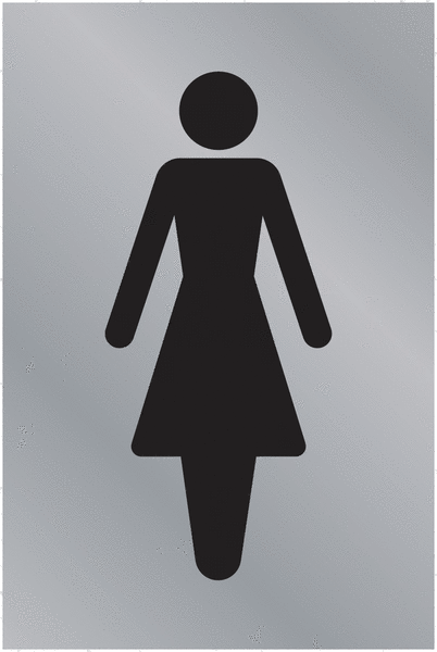 Ladies Toilets (Symbol) Sign - Aluminium & Brass