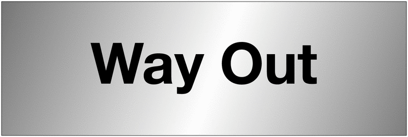 Way Out Aluminium Door Single Signs 38 x 100 mm