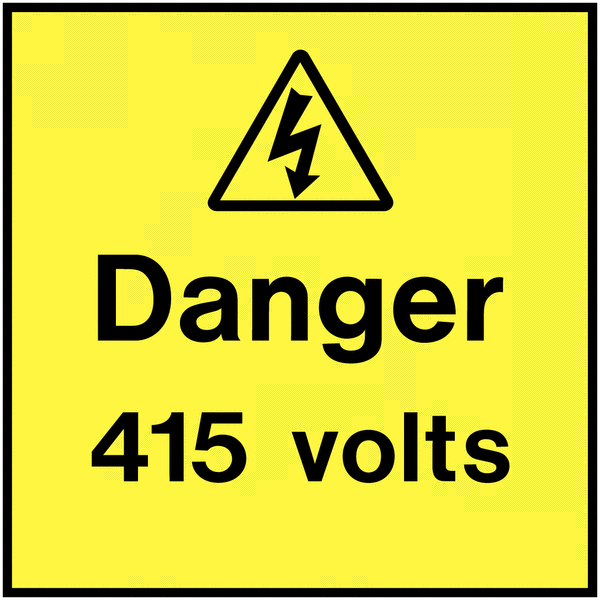 Danger 415 Volts - On-The-Spot Electrical Safety Labels