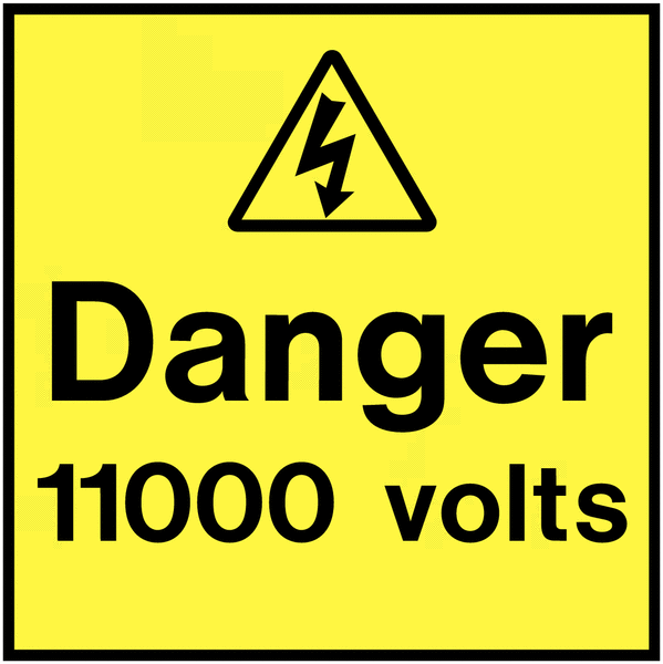 Danger 11000 Volts On-The-Spot Safety Labels