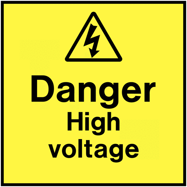 Danger High Voltage On-The-Spot Labels