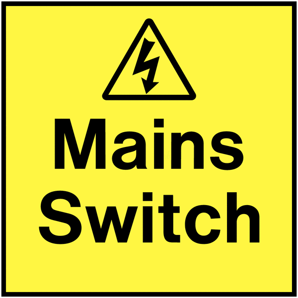 Mains Switch - On-The-Spot Electrical Safety Labels
