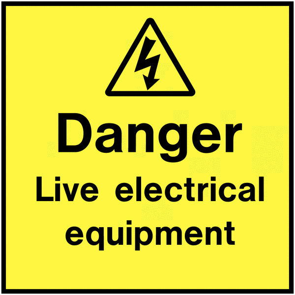 Danger Live Electrical Equipment On-The-Spot Labels