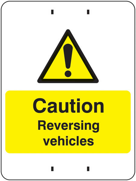 Caution Reversing Vehicles Temporary Post Mounted Sign