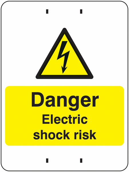 Danger Electric Shock Risk Temporary Post-Mounted Sign