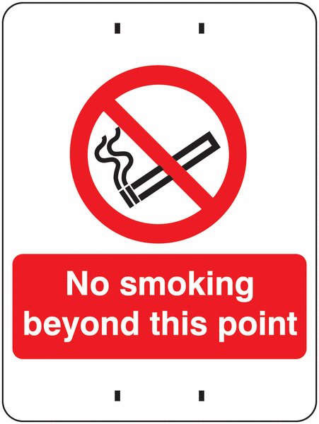 No Smoking Beyond This Point Temp Post-Mounted Sign