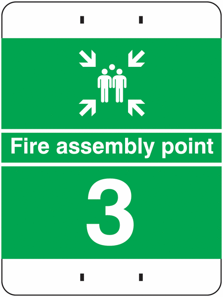Fire Assembly Point 3 - Temporary Post-Mounted Signs
