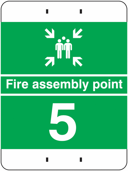 Fire Assembly Point 5 - Temporary Post-Mounted Signs