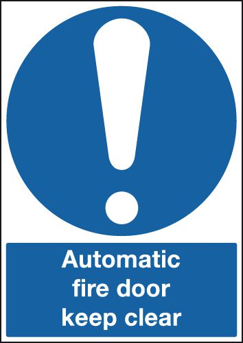 Automatic Fire Door Keep Clear With Symbol Signs