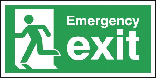 Emergency Fire Exit Running Man Left Sign