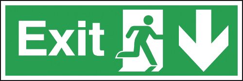 Exit Running Man Right Arrow Down Signs